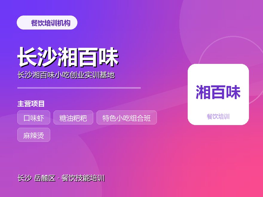 长沙湘百味小吃创业实训基地